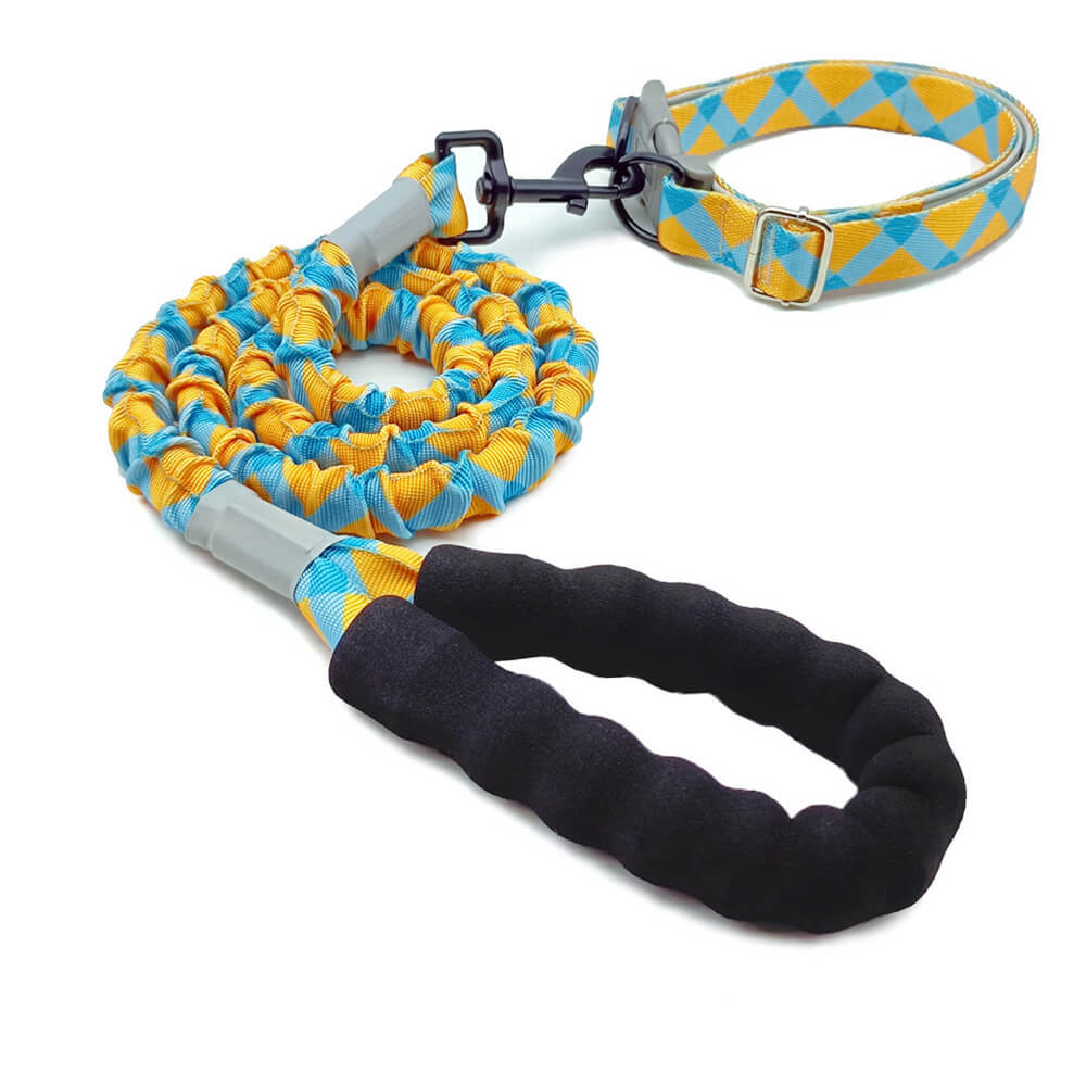 Trela ​​e colar do cão da corda alta colorida da tração da elasticidade grandes