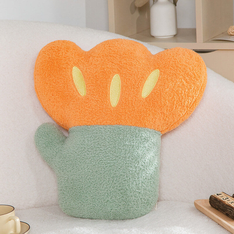 Colourful Flower Skin-friendly Teddy Fleece Sofa Cushion