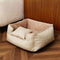 Cozy Diamond Faux Leather Square Dog Bed for Puppies