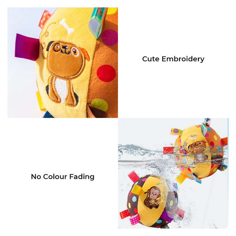 Cute Embroidered Squeaky Ball Interactive Dog Toys-FunnyFuzzy