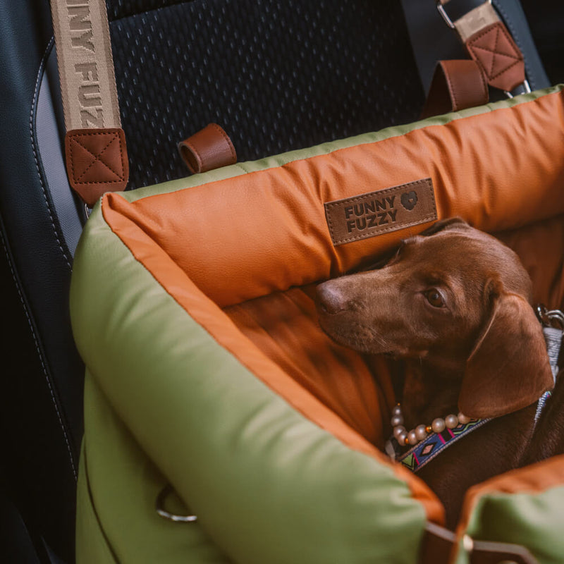 Deluxe Faux Leather Dog Car Seat | Urban Voyager Booster Bed