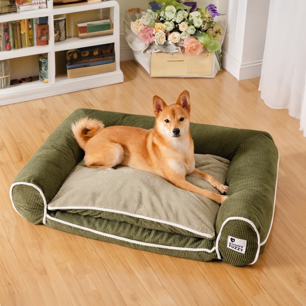 Canapé-lit orthopédique pour chien à double couche en flanelle de luxe