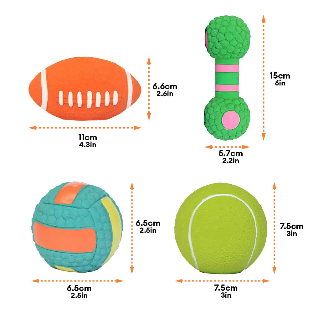 Durable Latex Teething With Squeaker Dog Chew Toy