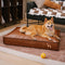 Durable and Easy-Clean Waterproof Leather Dog Bed