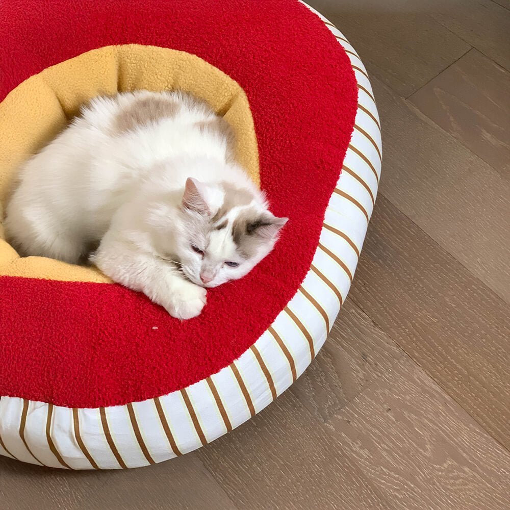 Apple Shaped Soft Plush Washable Cozy Dog & Cat Bed