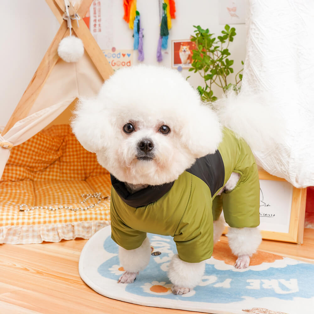 Manteau d'extérieur pour chien à quatre pattes imperméable et coupe-vent à ouverture arrière