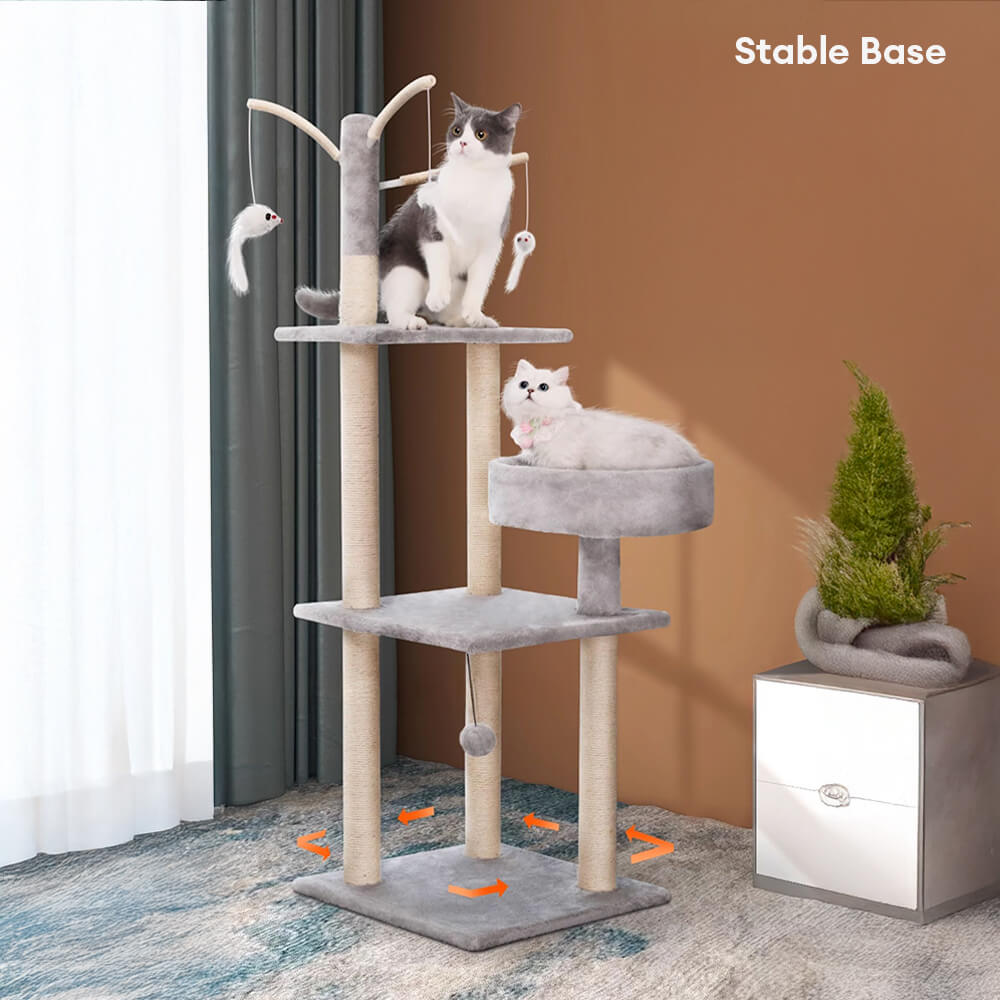 Cozy and Fun Scratch-Resistant Sisal Multi-Level Cat Tree