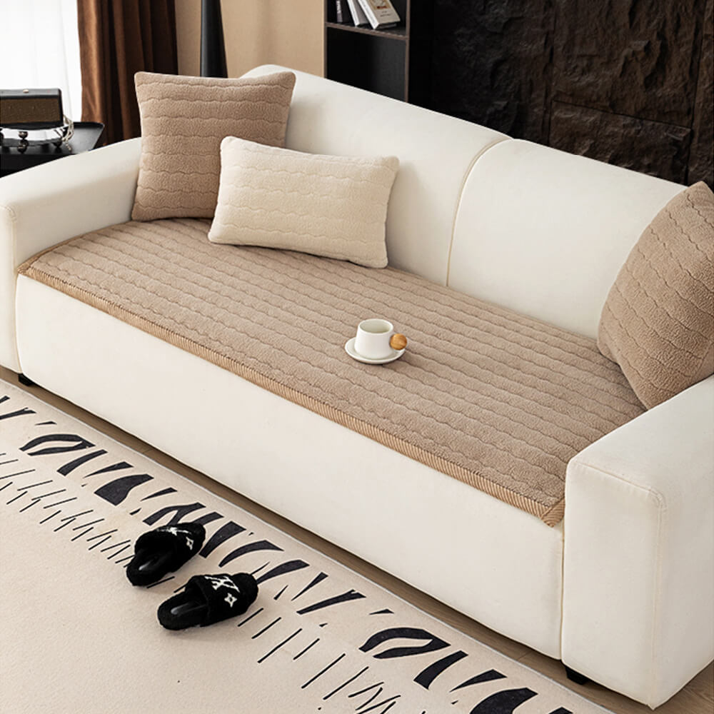 Creamy Soft Breathable Lambskin Couch Cover