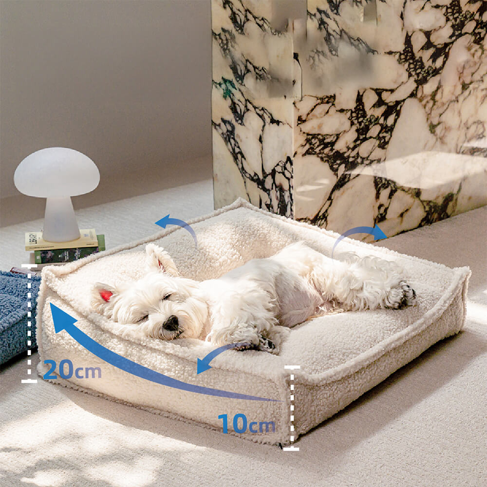 Curved Support Teddy Fabric Waterproof Dog & Cat Bed