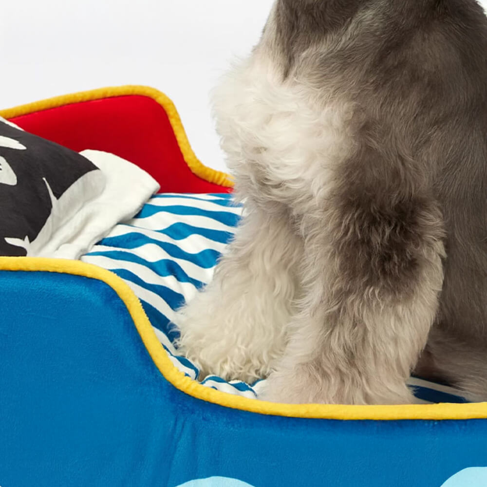 Deluxe Spacious Pirate Ship Soft Washable Dog & Cat Bed