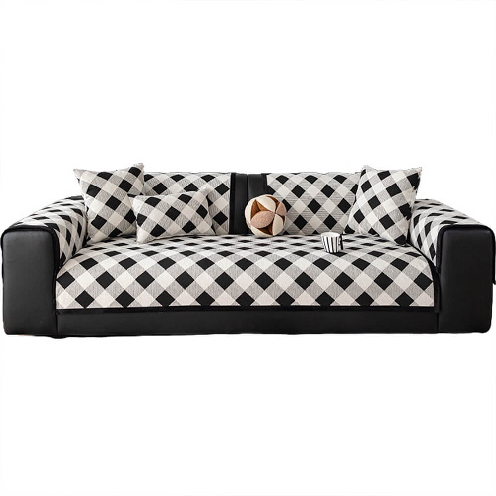 Diamond Chenille Scratch-resistant Sofa Protection Non-slip Couch Cover