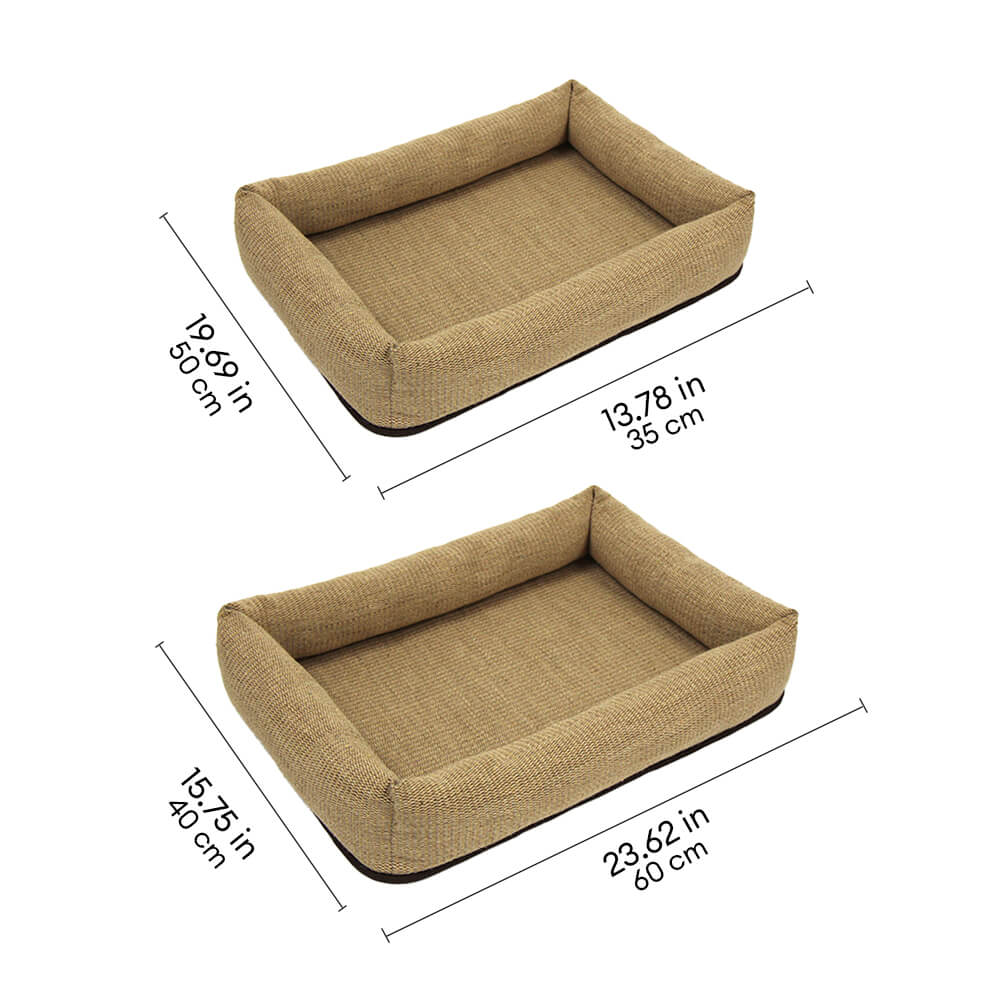 Durable Natural Jute Fiber Scratch-Resistant Cat Bed