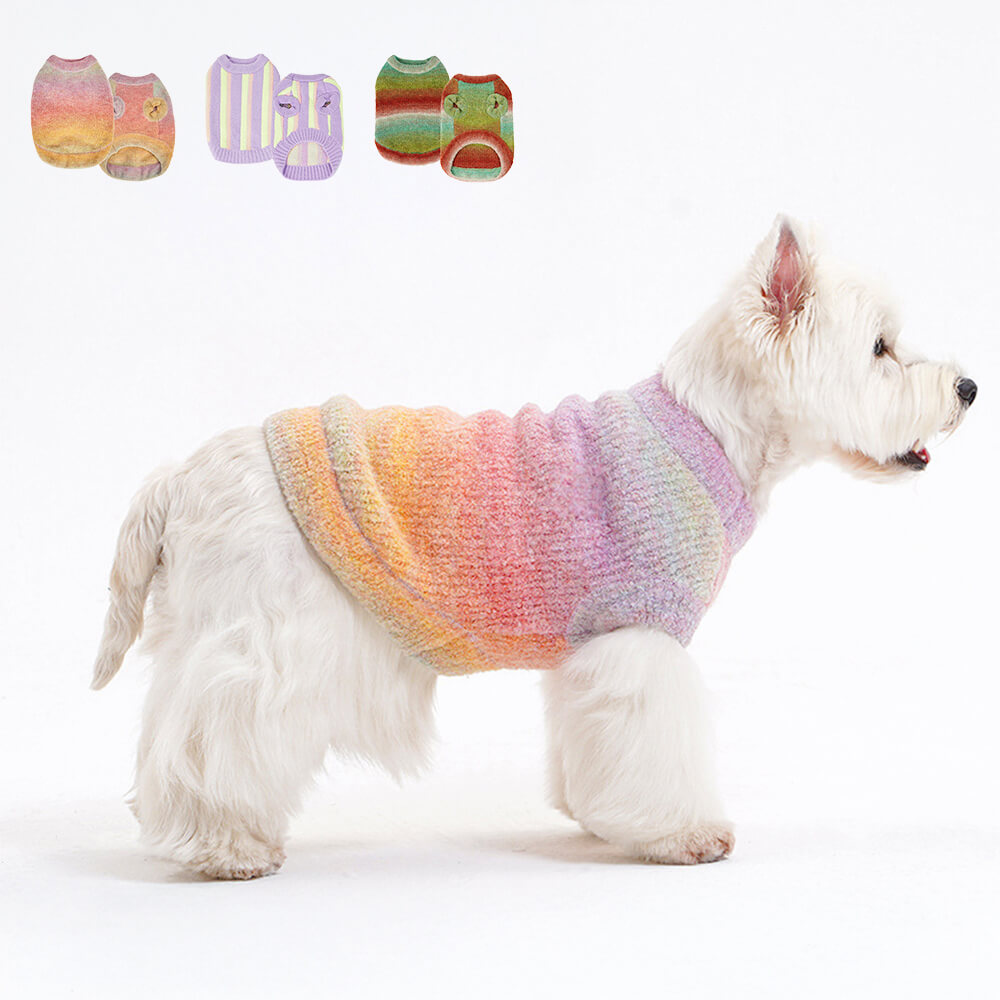 Gradient Fleece Dog Sweater - Soft and Anti-Static for Winter Warmth