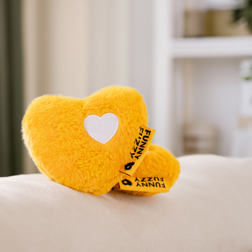 FUNNYFUZZY Heart Plush Squeaky Dog Toy