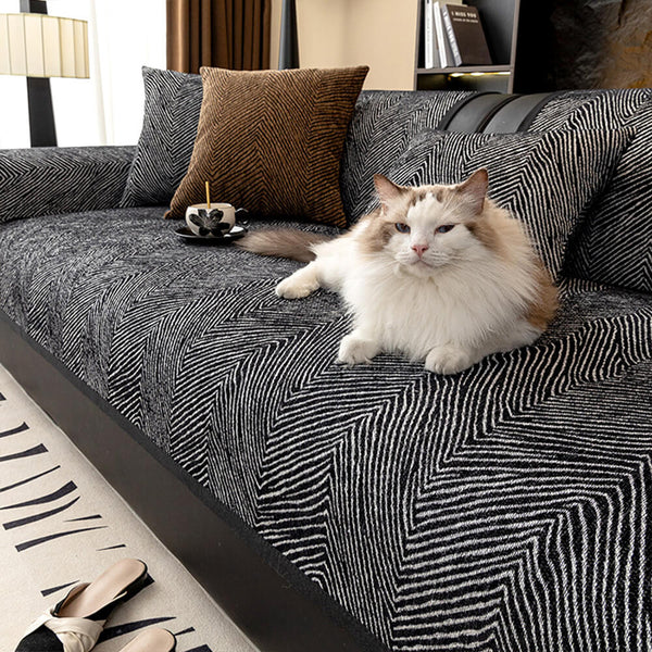 Patrón de árbol irregular cubierta de sofá de chenilla gruesa