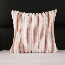 Soft Plush Color-block Throw Pillow