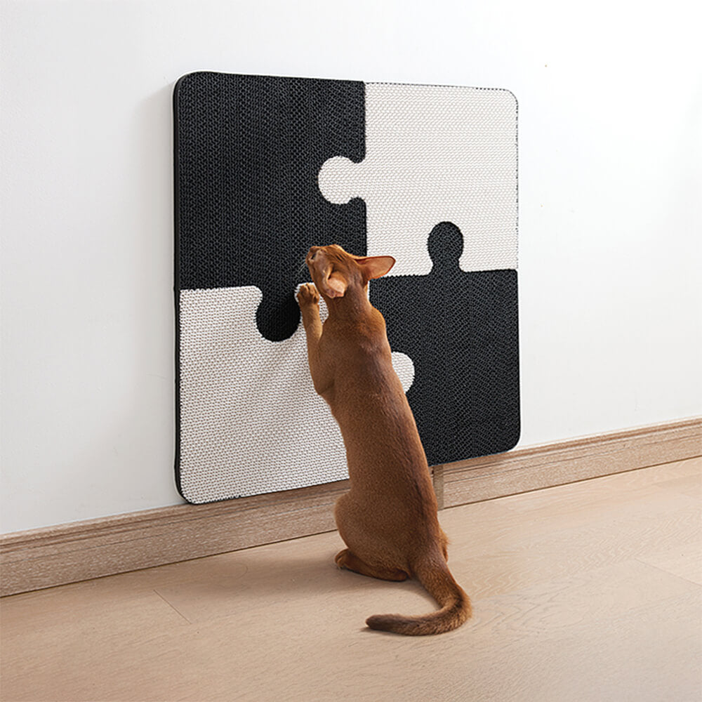 Puzzle-Shaped Self-Adhesive Scratch-Resistant Cat Climbing Wall Scratching Board