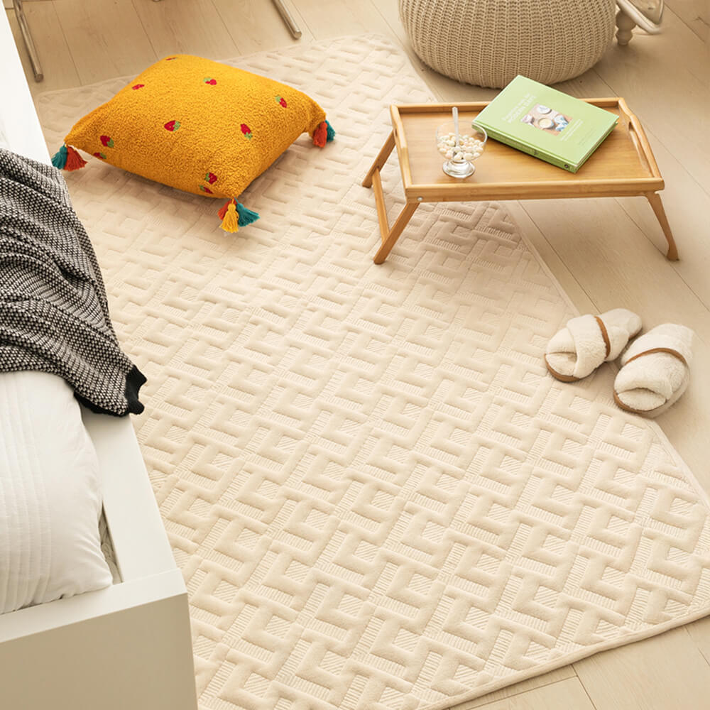 Soft Plush Woven Textured Decorative Home Area Rug