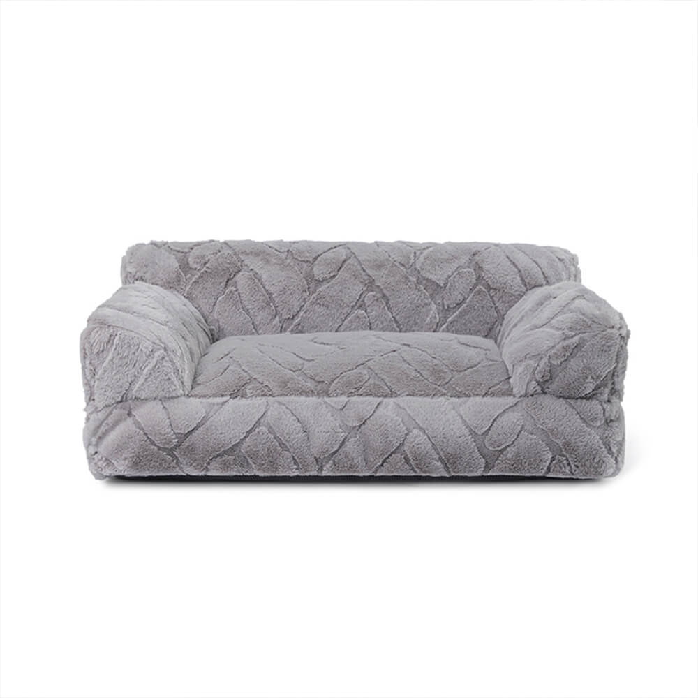 Lit chaud en jacquard pour chien et chat en fausse fourrure de lapin ultra doux