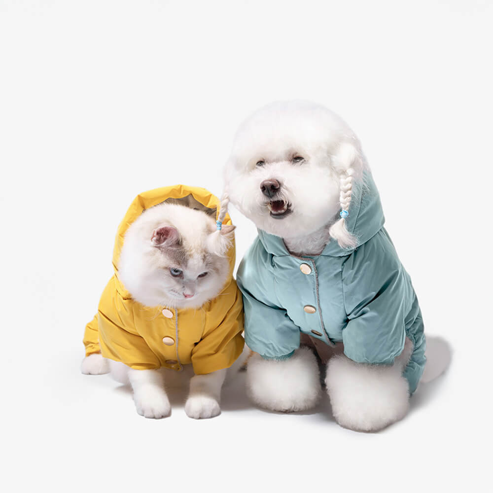 Ultra-Warm Four-Legged Down Waterproof Dog Hooded Coat