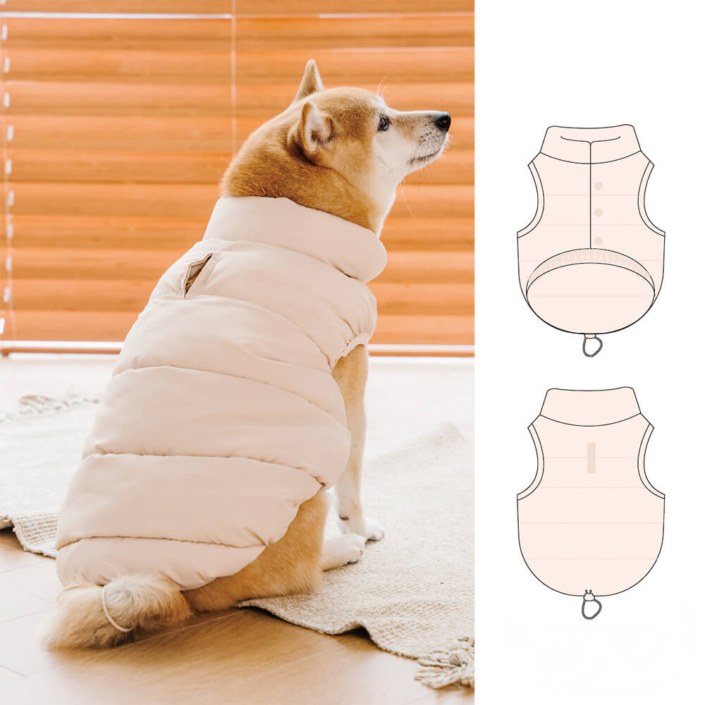 Windproof Warm Padded Sleeveless Anti-Wrinkle Dog Vest Coat