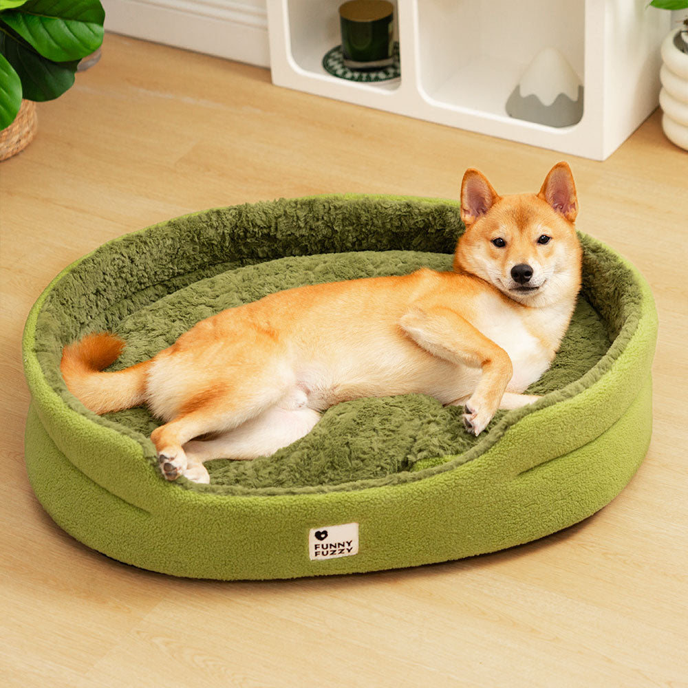 Cama de cachorro confortável multifuncional 2 em 1 Fluffy Fleece Moss