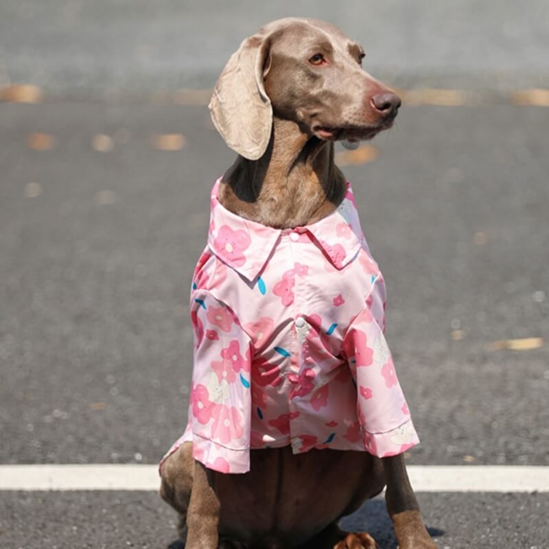 Fashionable Pink Floral Dog Shirt Breathable Clothes For Large Dogs
