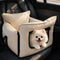 Faux Leather Waterproof Expandable Dog Car Seat Bed with Visible Mesh Window