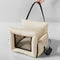 Faux Leather Waterproof Expandable Dog Car Seat Bed with Visible Mesh Window