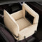 Faux Leather Waterproof Expandable Dog Car Seat Bed with Visible Mesh Window
