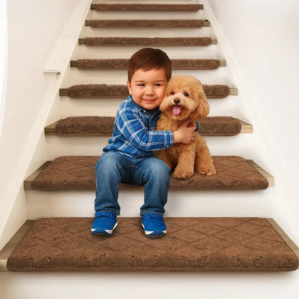 Faux Sisal Diamond Diamante Desgaste de la escalera Resistente a la escalera Bullnose Treadas de escalera sin deslizamiento