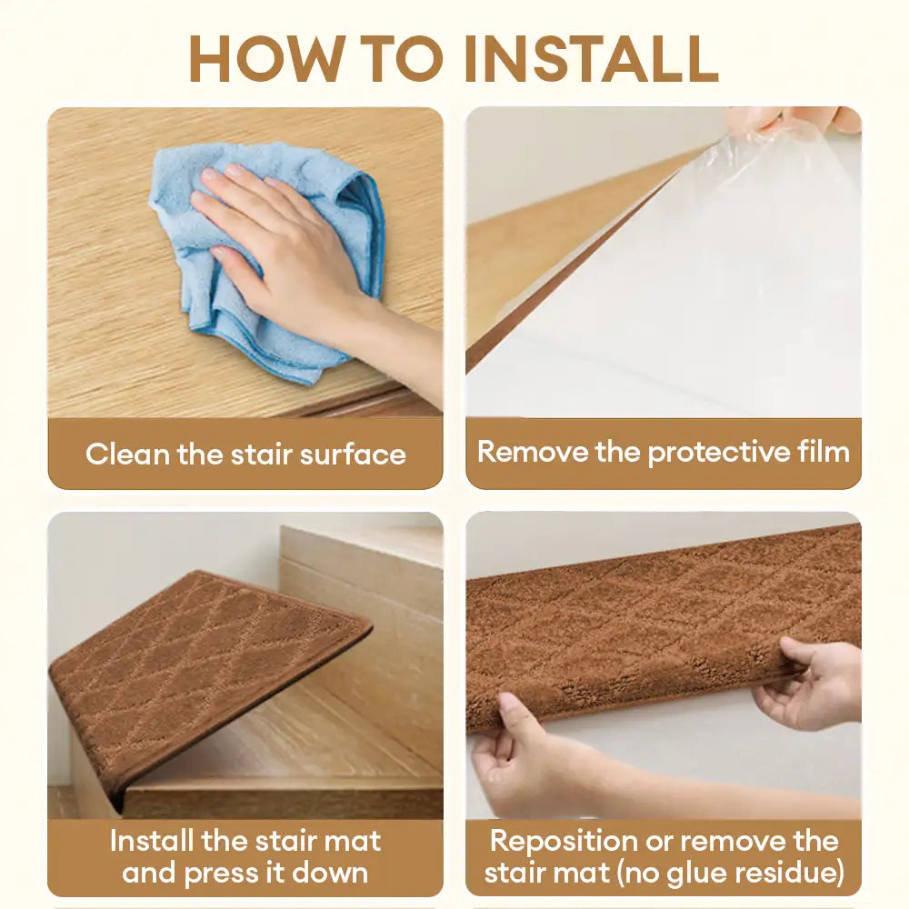 Faux Sisal Diamond Diamante Desgaste de la escalera Resistente a la escalera Bullnose Treadas de escalera sin deslizamiento