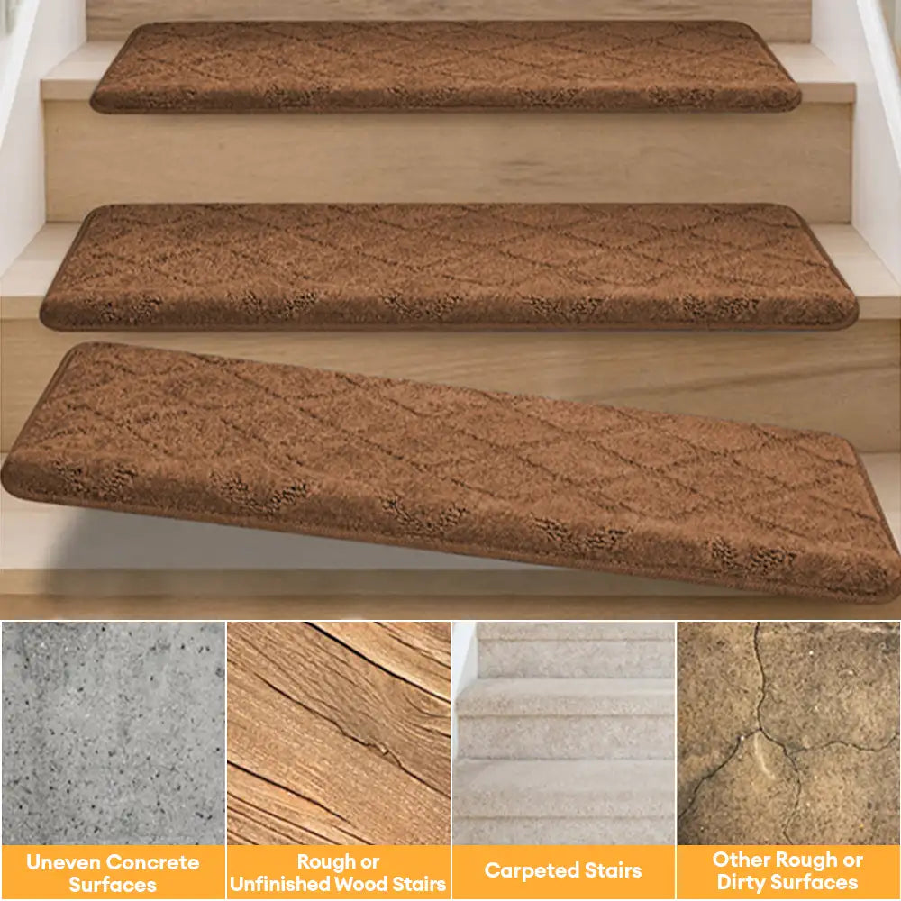 Faux Sisal Diamond Diamante Desgaste de la escalera Resistente a la escalera Bullnose Treadas de escalera sin deslizamiento