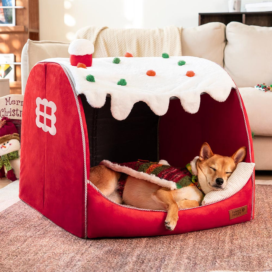 Fresh Look at Festive Snow House Orthopedic Dog Bed Christmas Warmth