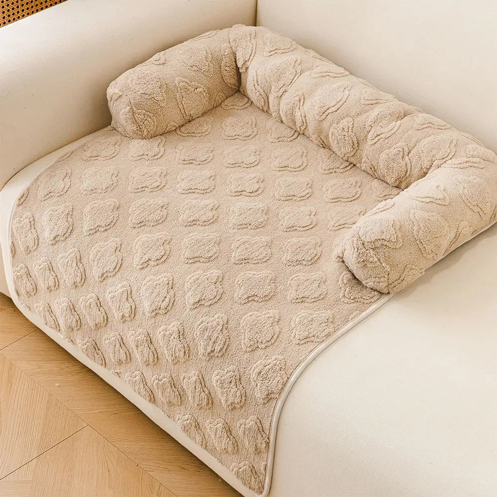 Flower Plush Multi-Purpose Non-Slip Couch Cover Dog Mat