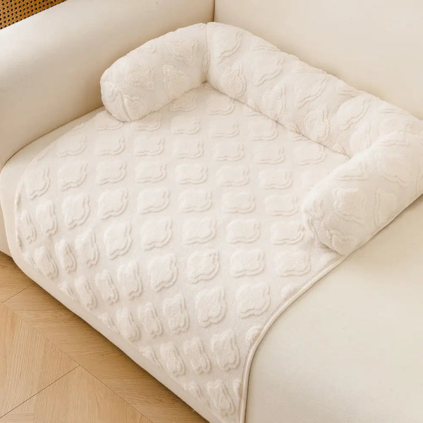 Flower Plush Multi-Purpose Non-Slip Couch Cover Dog Mat