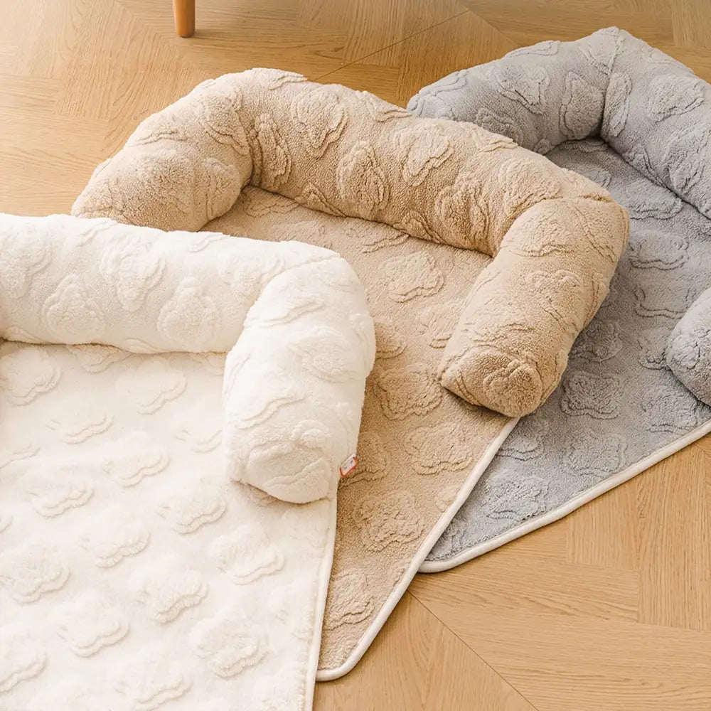 Flower Plush Multi-Purpose Non-Slip Couch Cover Dog Mat