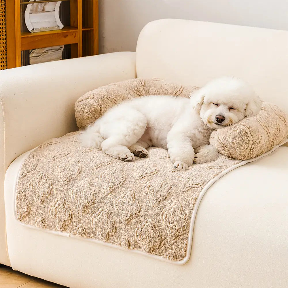 Flower Plush Multi-Purpose Non-Slip Couch Cover Dog Mat