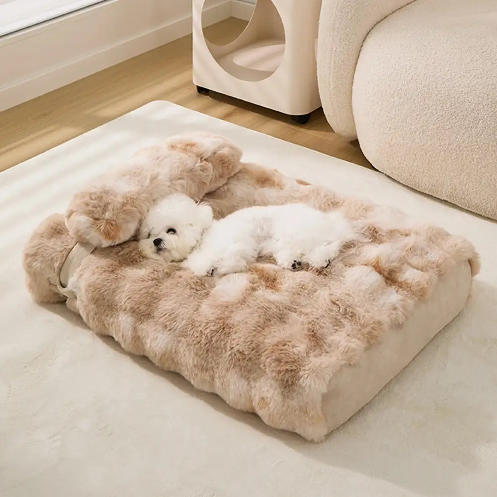 Fluffy Plush Comfortable Deep Sleep Dog Pillow Bed