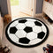 Football-Shaped Plush Scratch-Resistant Non-Slip Rug