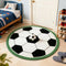 Football-Shaped Plush Scratch-Resistant Non-Slip Rug