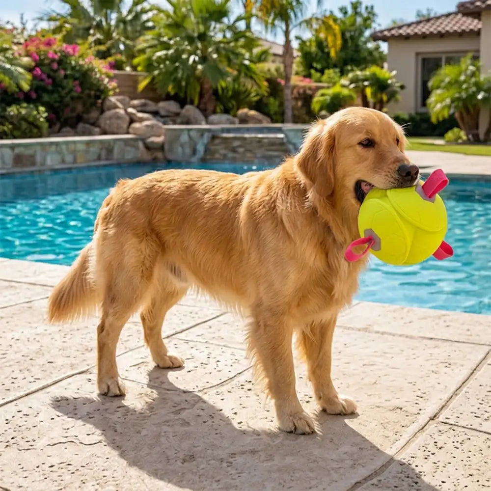 Football Floating Dog Toy with Straps