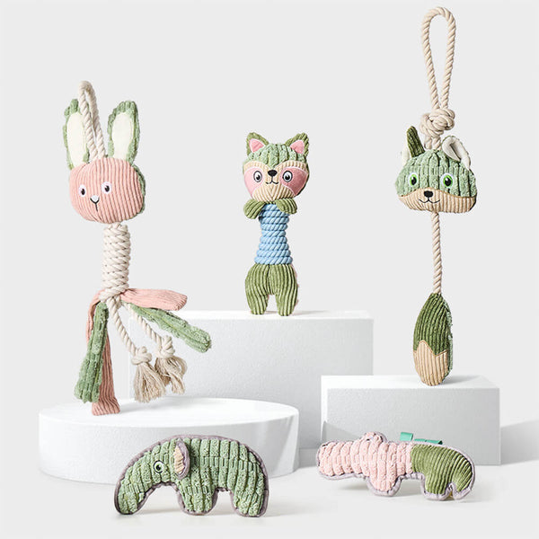 Jouet interactif pour chien en peluche, assemblage d'animaux, nettoyage des dents, couinement