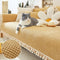 Boho Corduroy Durable Sofa Protector Couch Cover with Tassels