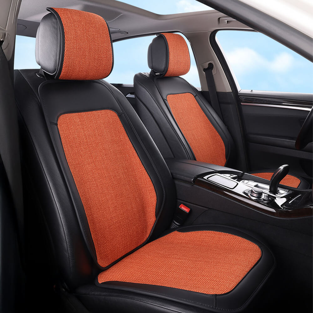 Premium Cotton Blend Breathable Anti-Slip Car Seat Cover Full Set