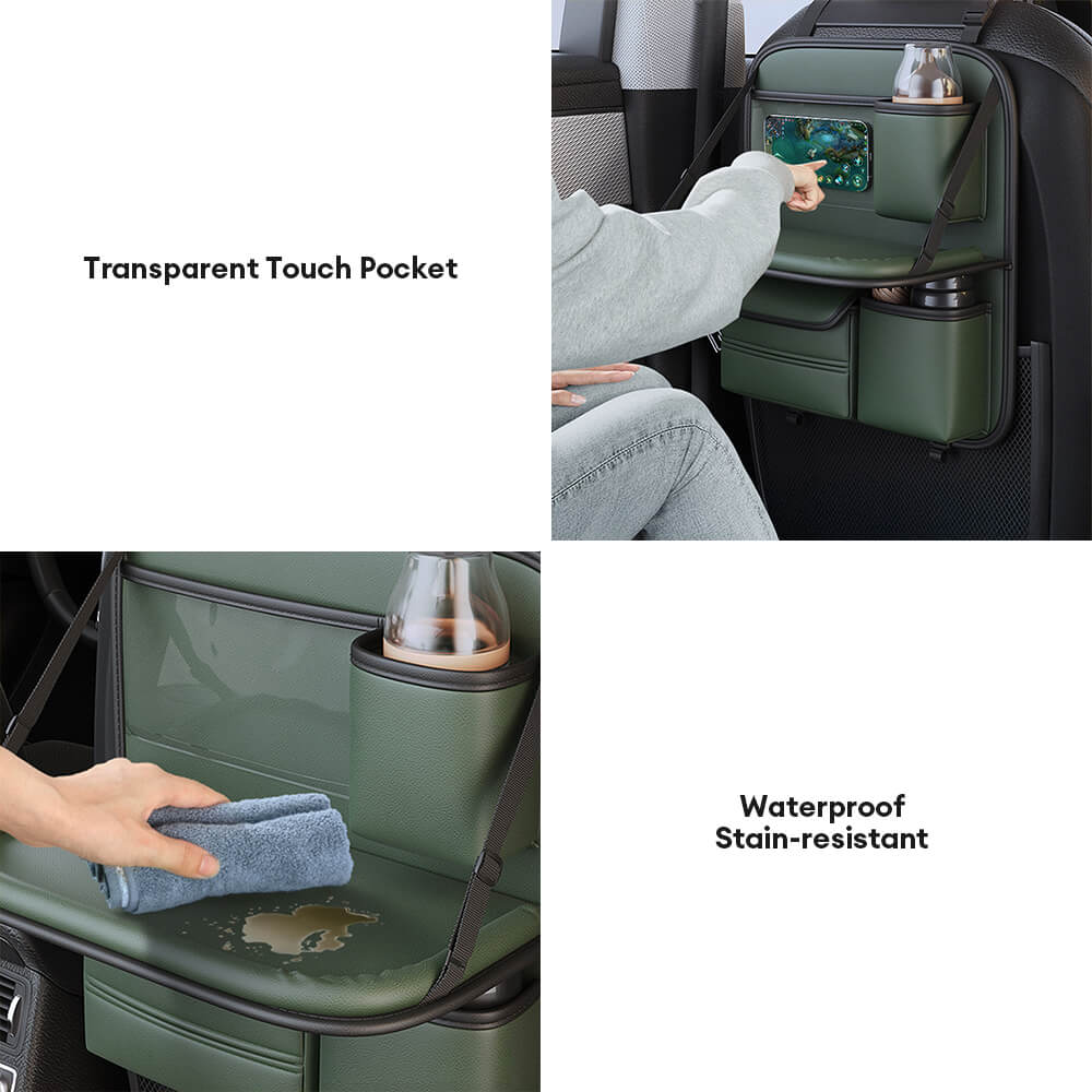 Car Backseat Foldable Organizer with Tray Table