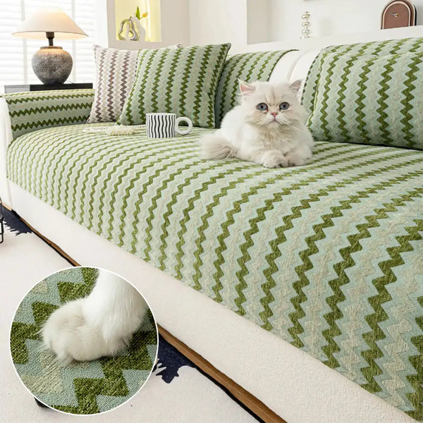 Chenille Art Corrugated Breathable Non-slip Couch Cover