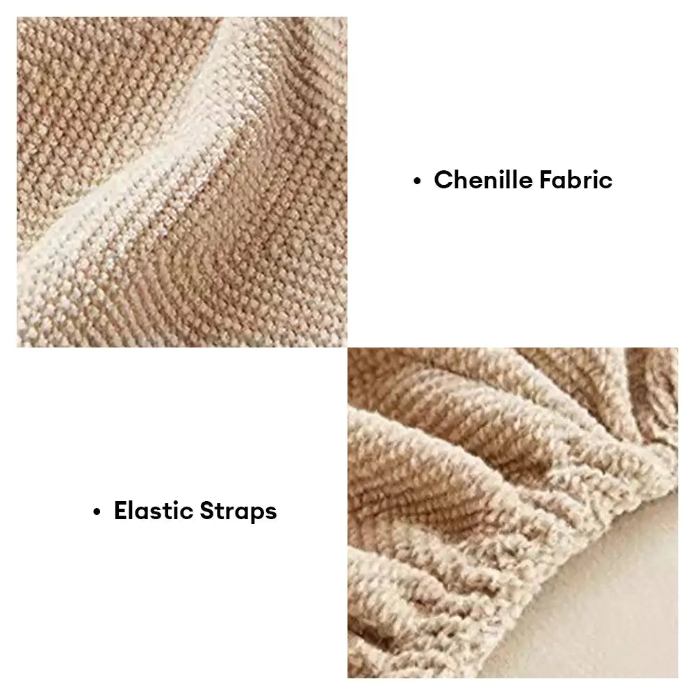 Chenille Herringbone Elastic Full-Coverage Recliner Couch Cover