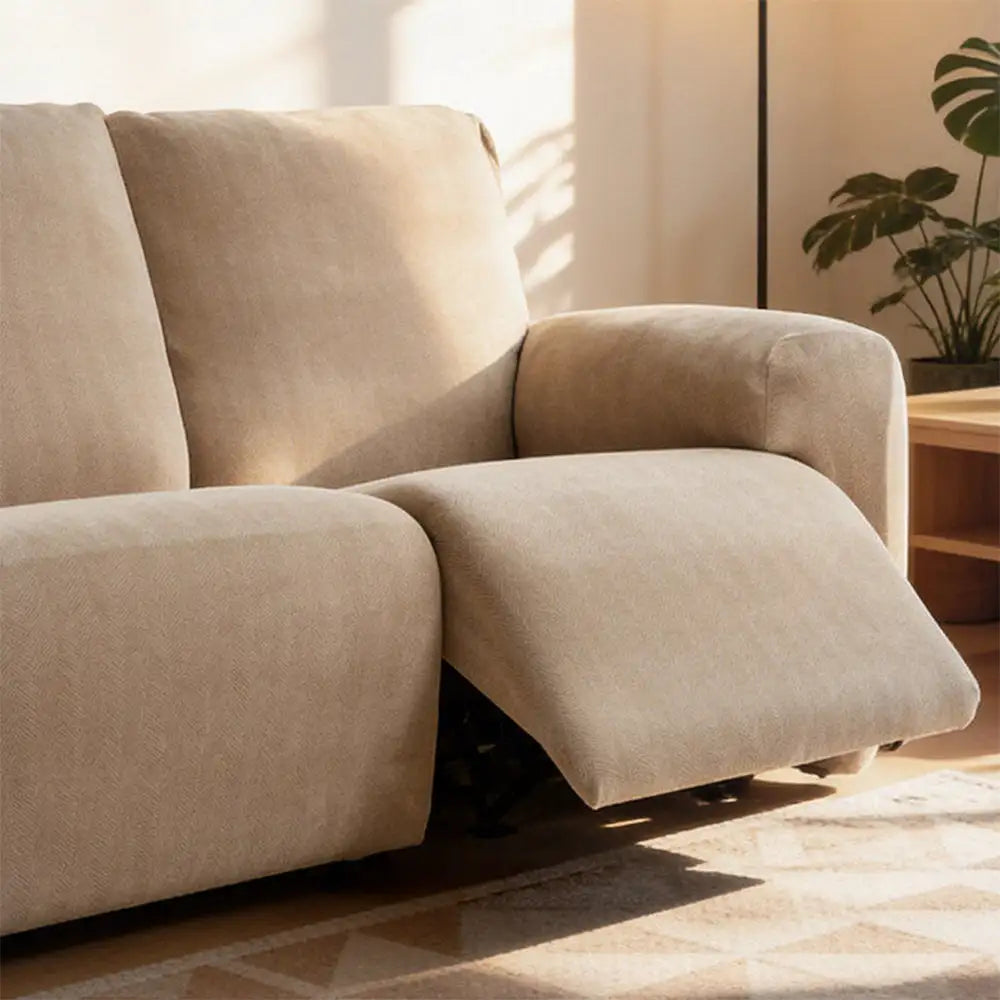 Chenille Herringbone Elastic Full-Coverage Recliner Couch Cover