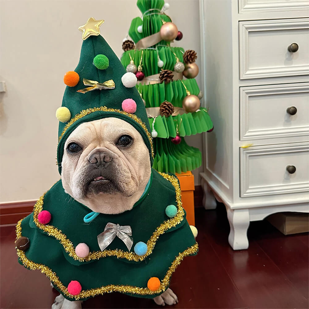 Christmas Tree Hat Cloak Outfit Cosplay Dog & Cat Costume - FunnyFuzzy